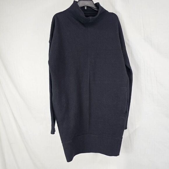 Lululemon Athletica Size 4 Black Call for Cozy Dress Orig. MSRP $168 Ribbed - Picture 3 of 9